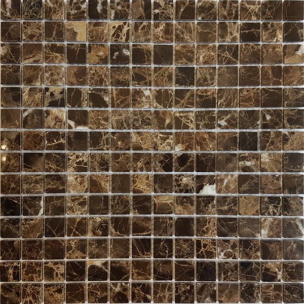 Мозаика АМ-1П (Emperador Dark) тонкая серия Marble Slim