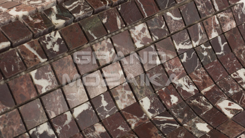 Мозаика АМ-49П (Rosso Levante) 20х20 серия Marble