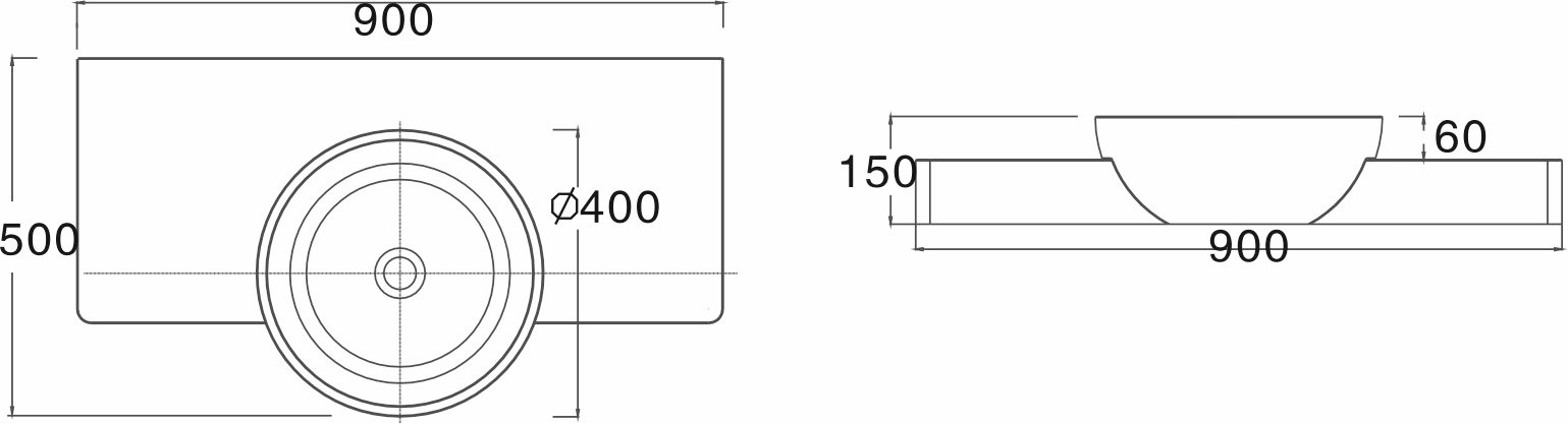 Раковина NSS-9052G серия NS Bath