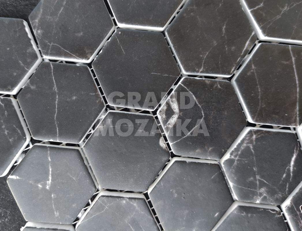 Мозаика Hex Supreme Marquina серия Marble Glass