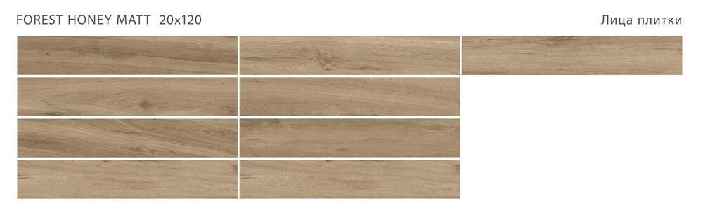 Плитка FOREST HONEY 20X120 MATT серия Forest