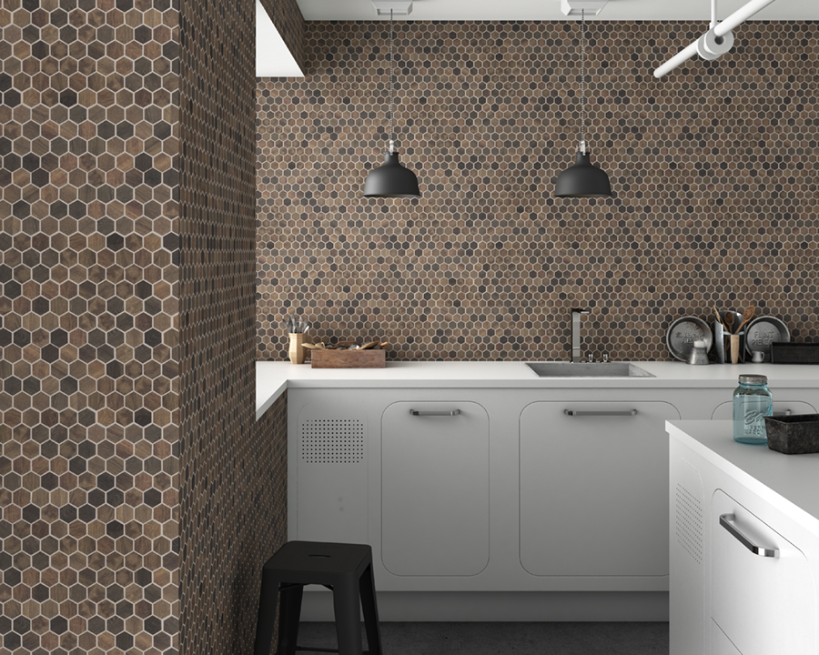 Мозаика Hex Woods № 4701 серия Wood Glass