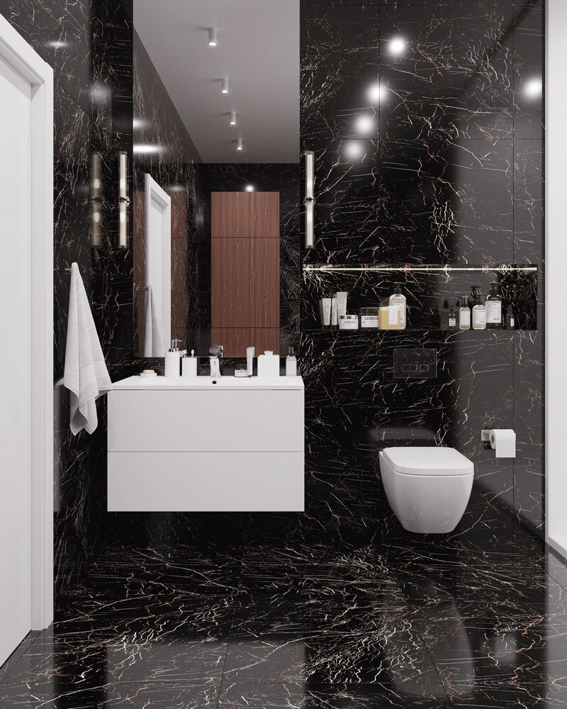Плитка Molten Black 60x120 High Gloss серия Palacio