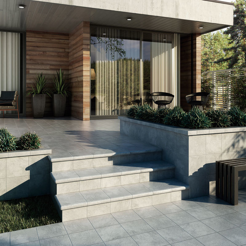 Ступени CARTABON MANHATTAN GREY Ступень угловая 33,5х33,5х4 серия Manhattan Grey