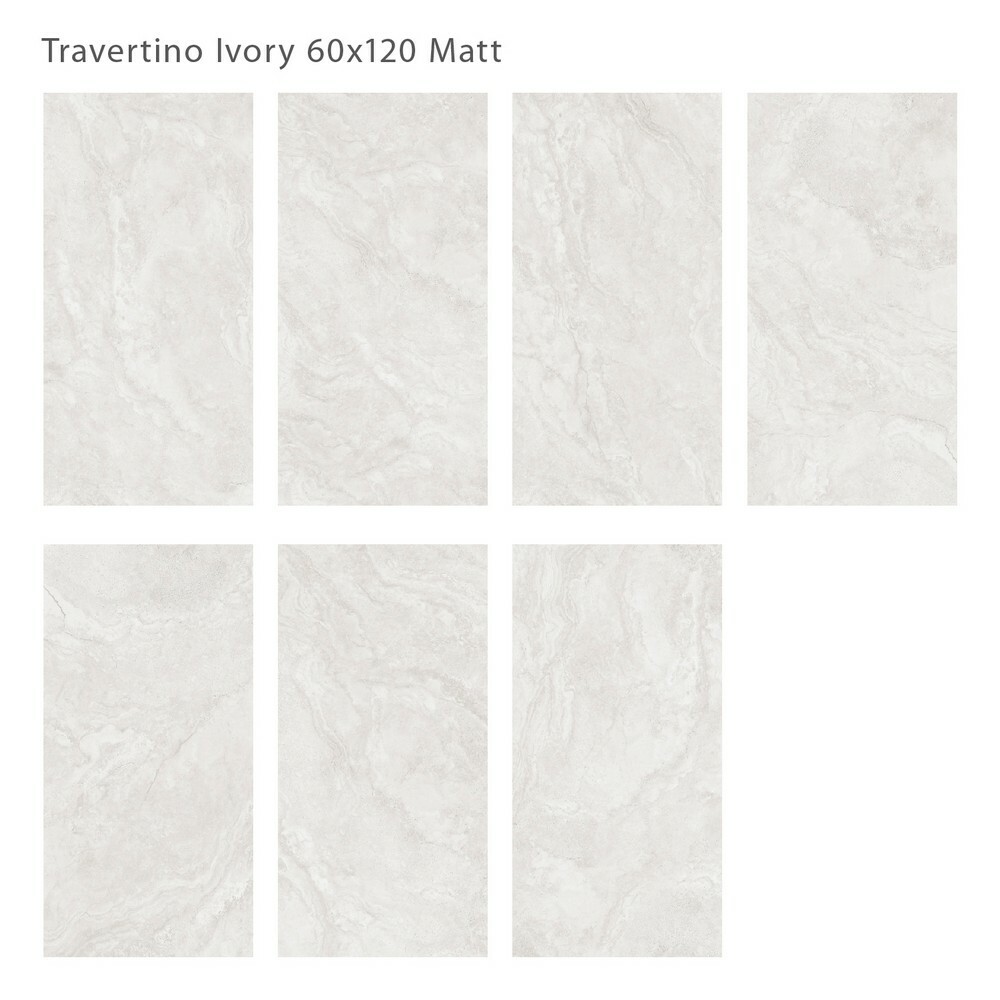 Плитка Travertino Ivory 60x120 Matt серия Silk