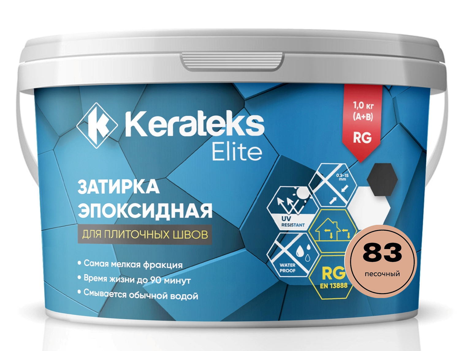 Затирка 83 Песочный, 1 кг серия Kerateks Elite