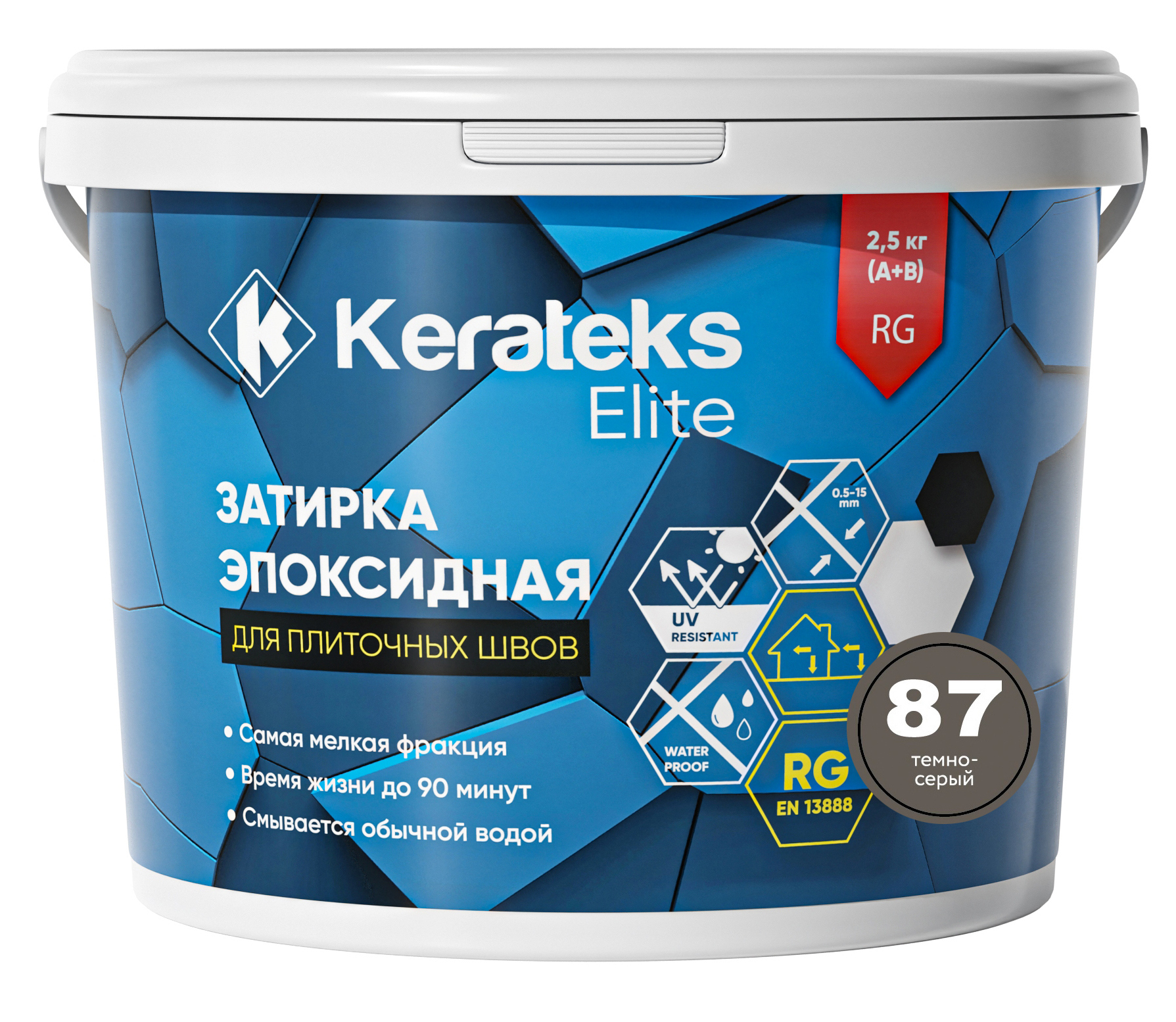Затирка 87 Темно-серый, 2.5 кг серия Kerateks Elite