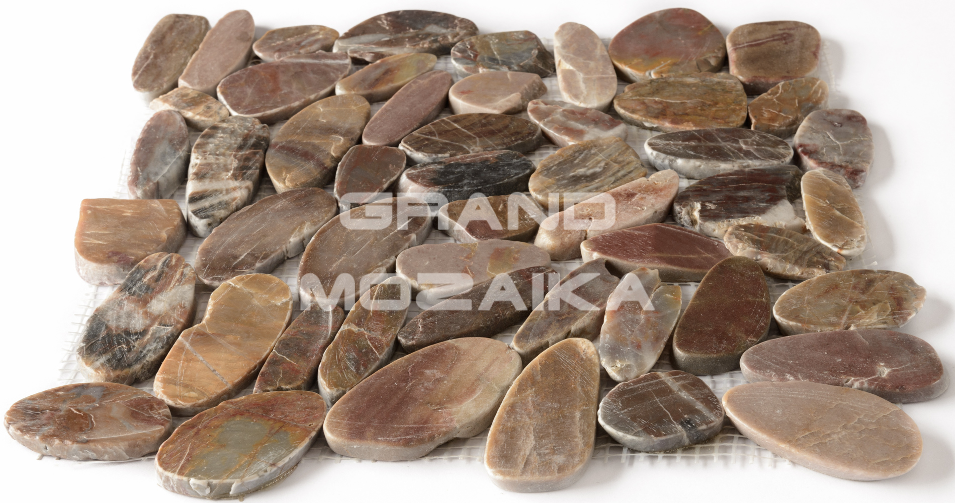 Мозаика 052382 MS00-2 BCP ГАЛЬКА овал красно-коричневая шлифованная серия Nature