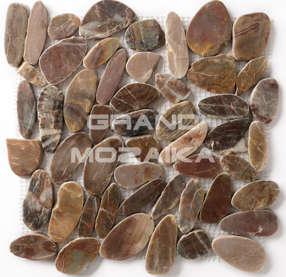 Мозаика 052382 MS00-2 BCP ГАЛЬКА овал красно-коричневая шлифованная серия Nature