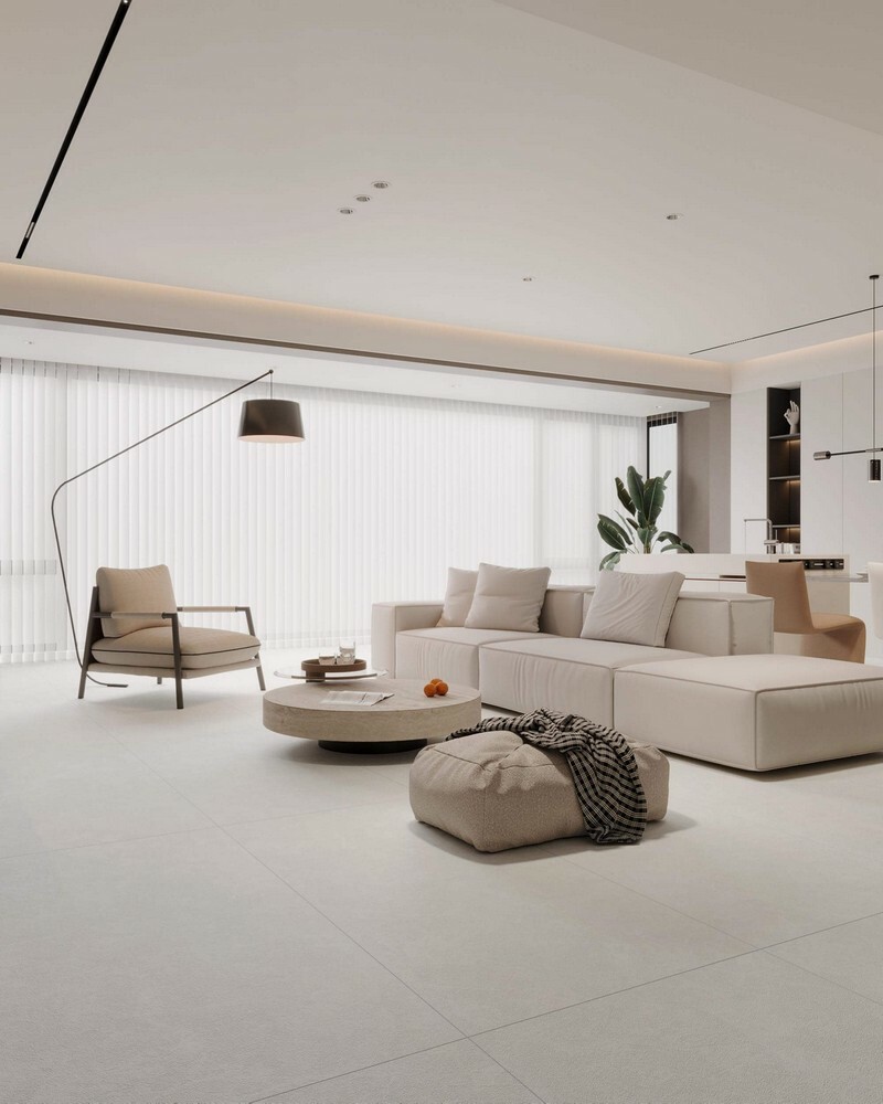 Плитка BENEFIT WHITE rect. matt 60*120 серия Porcelain Tile Stone