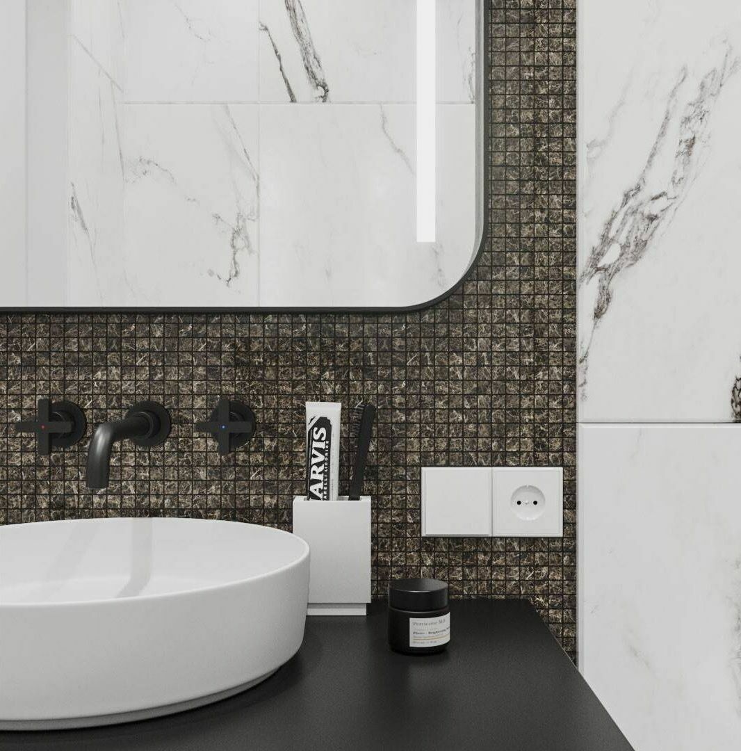 Мозаика Emperador Dark Pol. 15X15x4 серия Orro Stone