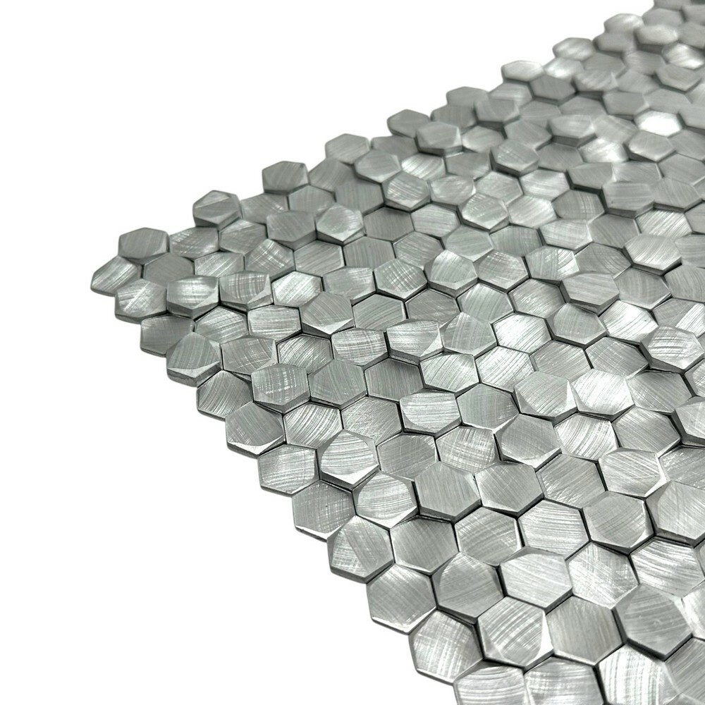 Мозаика GRAVITY ALUMINIUM 3D HEXAGON METAL 8x14 серия Mosaic Aluminium