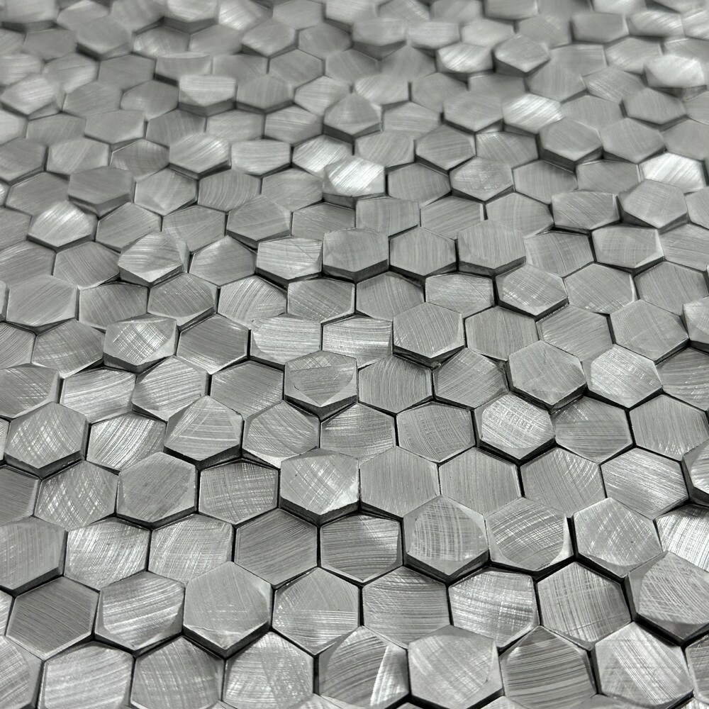 Мозаика GRAVITY ALUMINIUM 3D HEXAGON METAL 8x14 серия Mosaic Aluminium