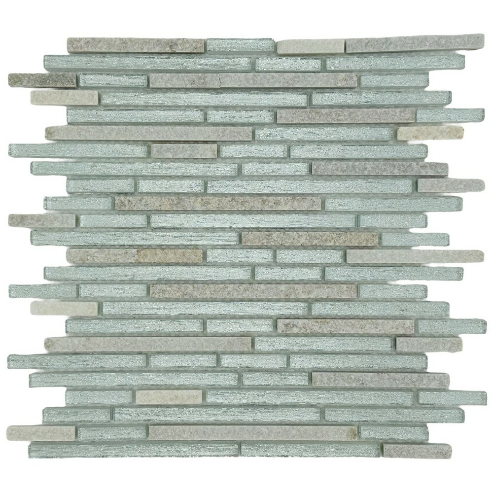 Мозаика STRIPES SILVER WHITE серия Glass-M