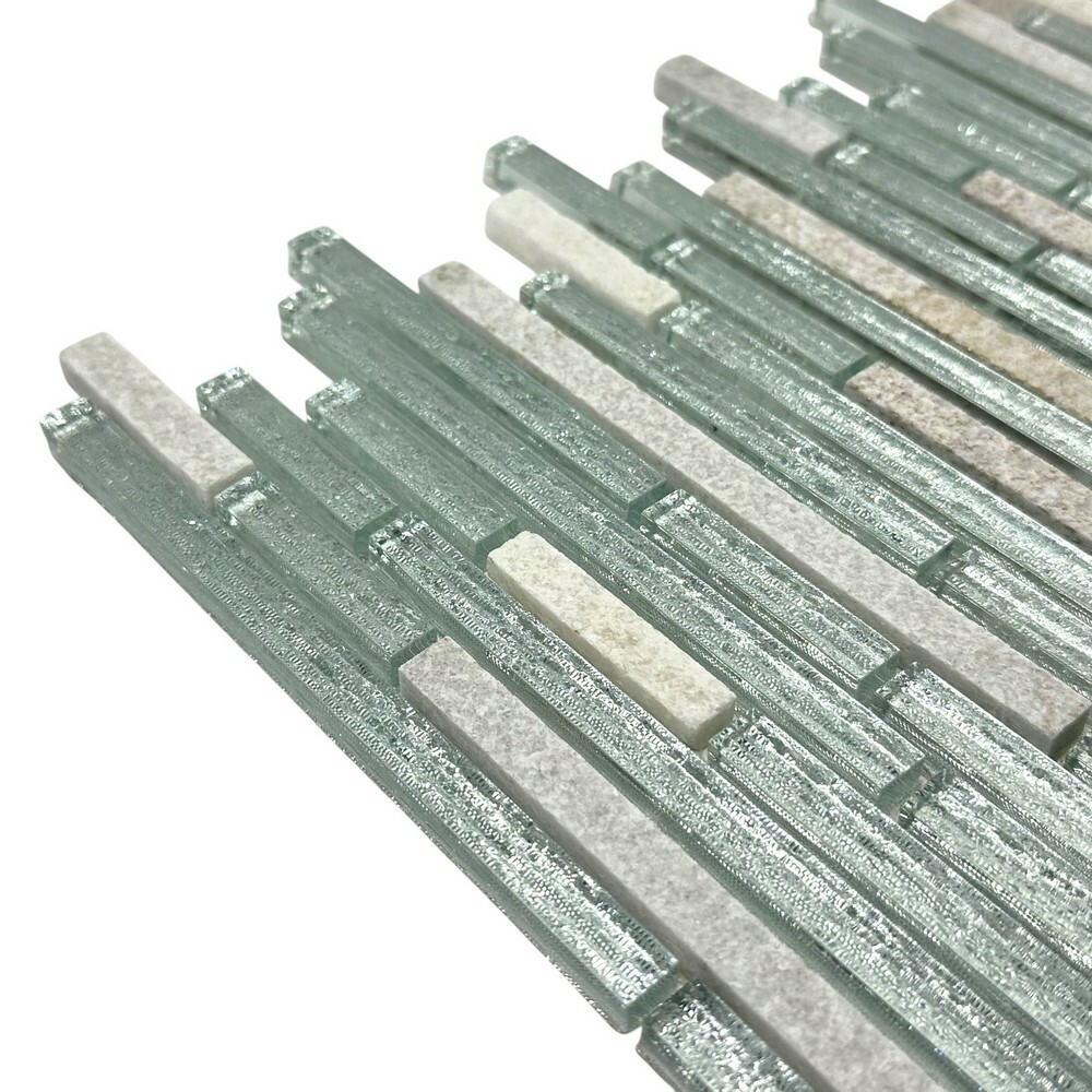 Мозаика STRIPES SILVER WHITE серия Glass-M